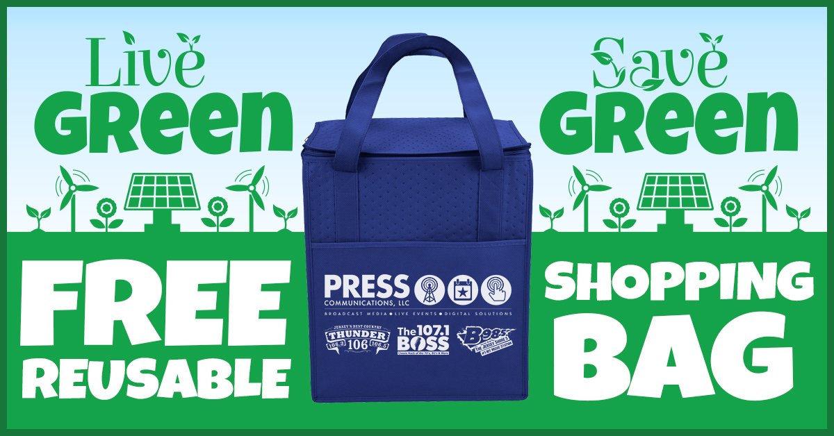 Live Green, Save Green FREE Reusable Shopping Bag