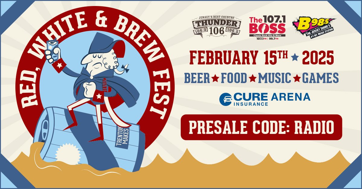 Red, White & Brew Fest, February 15th at CURE Insurance Arena: Presale Code: RADIO