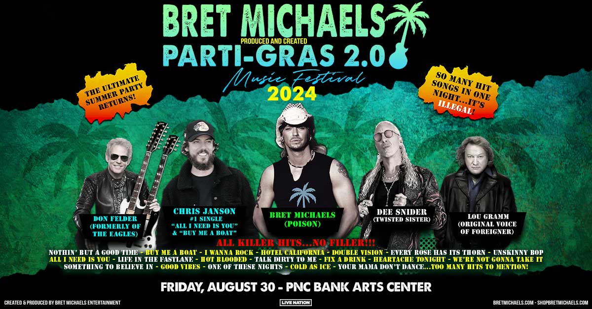 Bret Michaels at the PNC Bank Arts Center in Holmdel – August 30th!