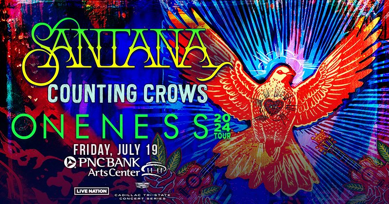 Santana & Counting Crows at the PNC Bank Arts Center in Holmdel – July 19th!