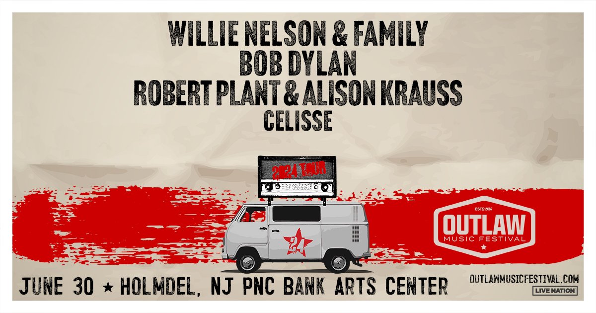 Outlaw Music Festival at the PNC Bank Arts Center in Holmdel – June 30th!